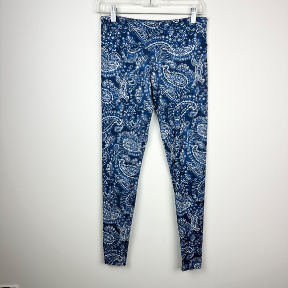 Onzie Blue Paisley High Waist Leggings Size M/L - Picture 2 of 5